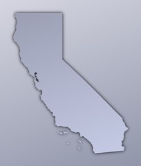 California (USA) map filled with metallic gradient