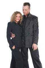 Young couple in black dress