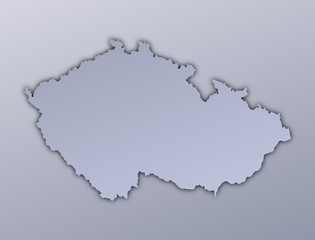 Czech Republic map filled with metallic gradient