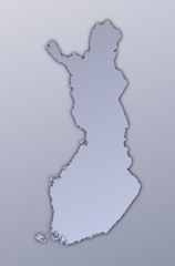Finland map filled with metallic gradient. Mercator projection.