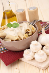 penne with sauce
