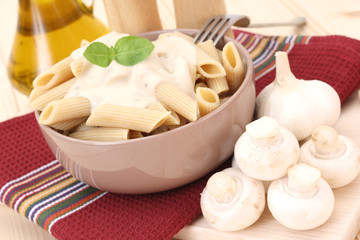 penne with sauce