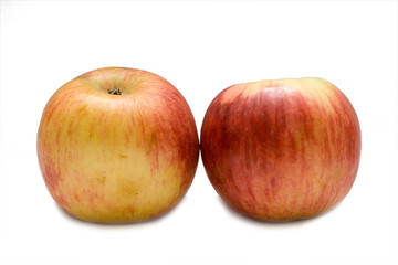 two red apples isolated on white