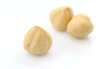 Hazelnuts close up