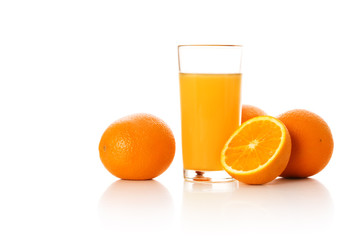 Orange juice and oranges