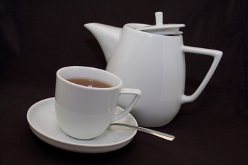 Cup of tea and teapot