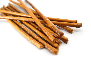 Salty sticks isolated on white