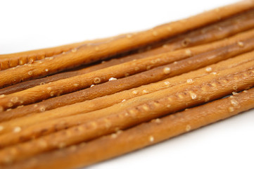 Salty sticks isolated on white