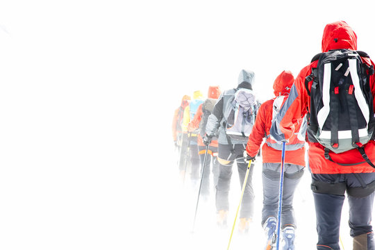 Group touring skiers