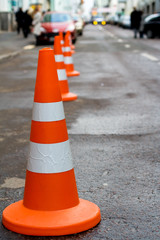 Orange safety cones