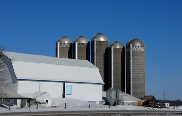 White Barn and Five Silos