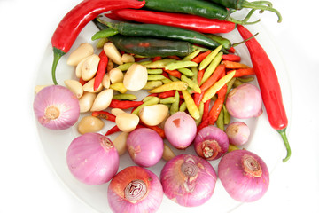 spices. garlic shallot chili