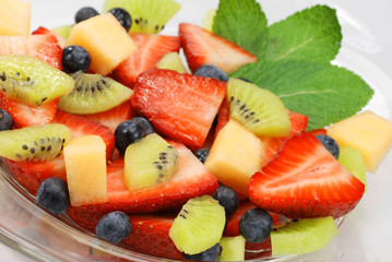 Frische Beeren mit Minze