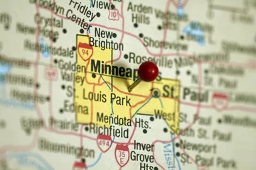 Zelfklevend Fotobehang Map of Minneapolis © JEEPhade