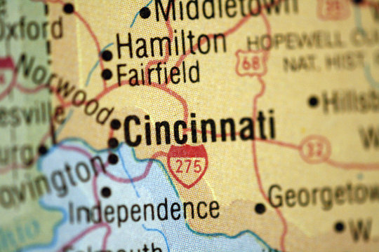 Map of Cincinnati Ohio