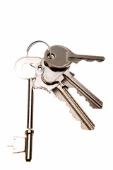 Four keys isolated on white