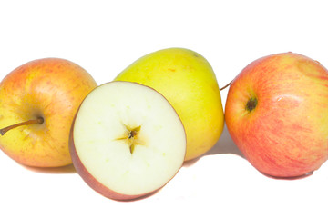 half apple with group of apples