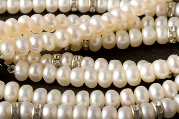 Pearl necklace on black