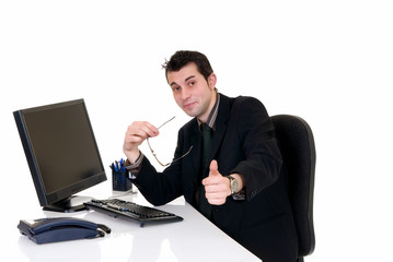 Successful businessman office