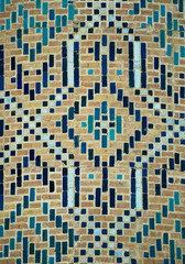 Tiled background, oriental ornaments from Uzbekistan.Tiled backg
