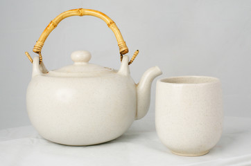 Chine tea pot and cup