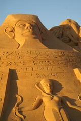 Sand sculpture Egyptian pyramid