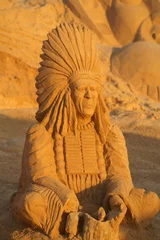 Plaid avec motif Indiens Sculpture de sable d& 39 Indien