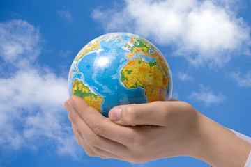 The globe in children's hands