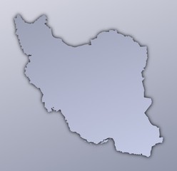 Obraz premium Iran map filled with metallic gradient. Mercator projection.