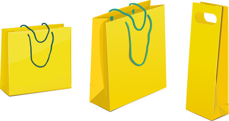 Yellow shopping bags