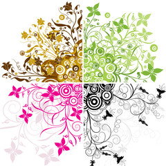 Decorative floral background, vector illustration 