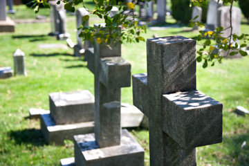 Graveyard scene.