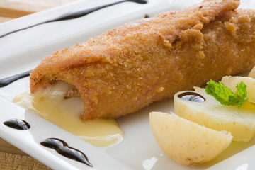 cheese stuffed meat roll