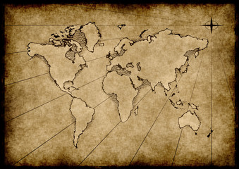 old grungy world map
