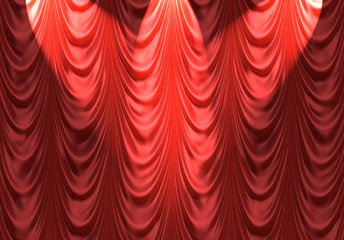 spotlight on red curtain