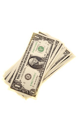 American currency isolated on white background