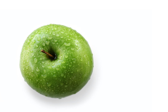 Washed Granny Smith Apple Viewed From Above