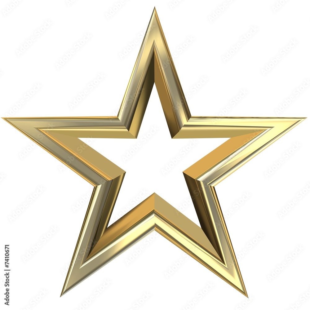 Wall mural 3d golden star