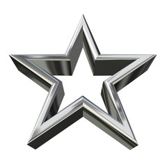 3d silver star