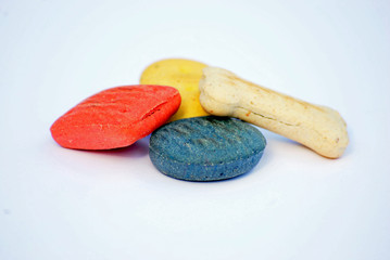 different shaped dog biscuits