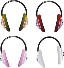 colored Headphones set