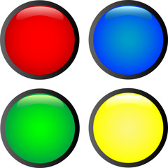 4 multi-coloured round buttons
