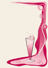 Drink red card with cherry.