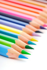 Palette of the variegated  pencils