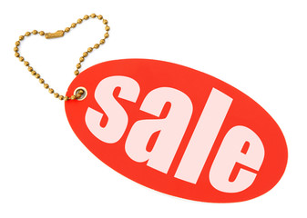 Sale tag on white