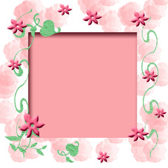 Fototapeta premium floral scrapbook frame