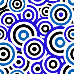 Retro black and blue seamless circle background