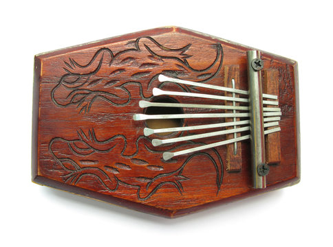 Kalimba thumb piano isolated on white background