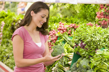 Woman shopping in produce section