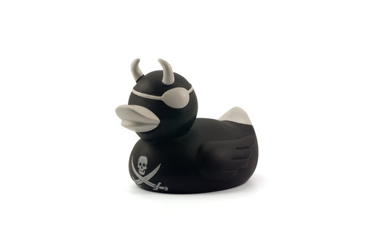 Black rubber pirate duck